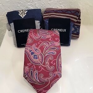 NWT CREMIEUX Italian 100% Silk Tie and Socks bundle